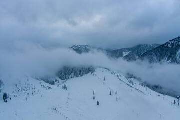 snow covered mountains