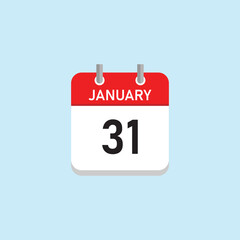 January 31 Concept Design. Vector Illustration.