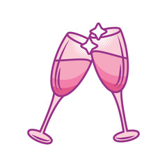 champagne glass pop art