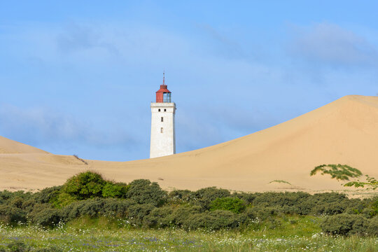 Lighthouse and Dunes, Rubjerg Knude, Lokken, North Jutland, Denmark