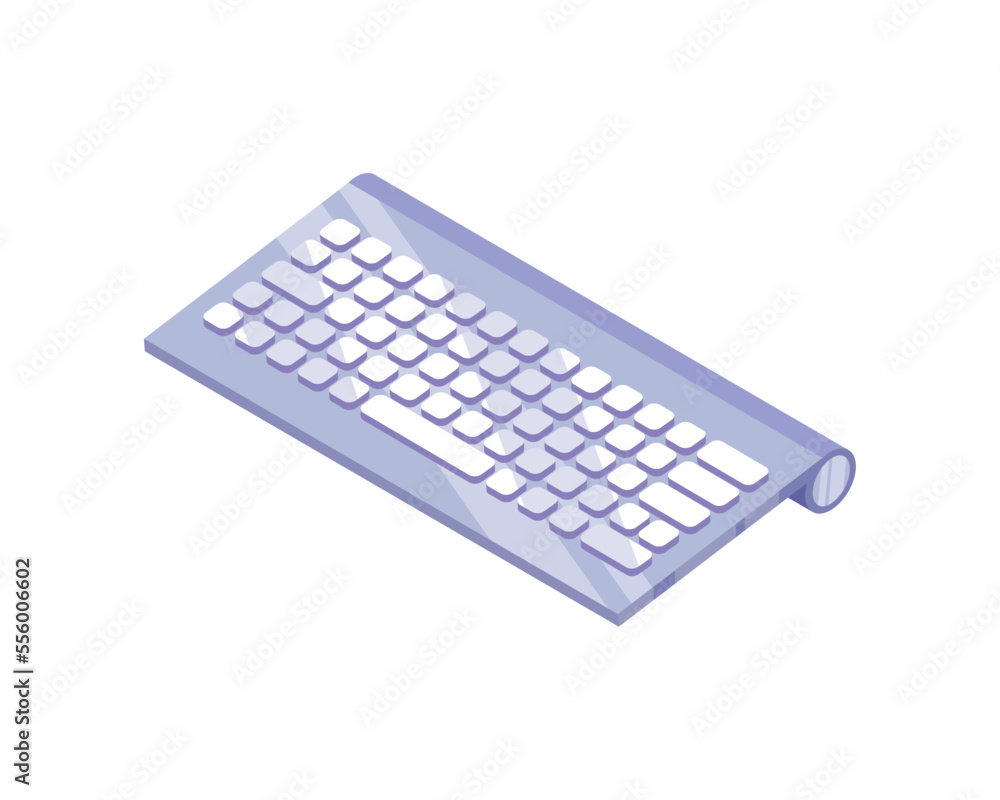 Poster isometric keyboard computer icon