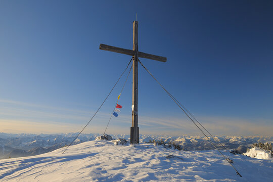 Cross at Summit, Steinplatte, Waidring, Tyrol, Austria