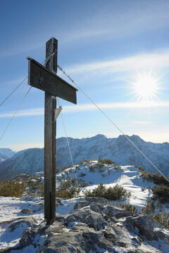 Cross at Summit, Steinplatte, Waidring, Tyrol, Austria