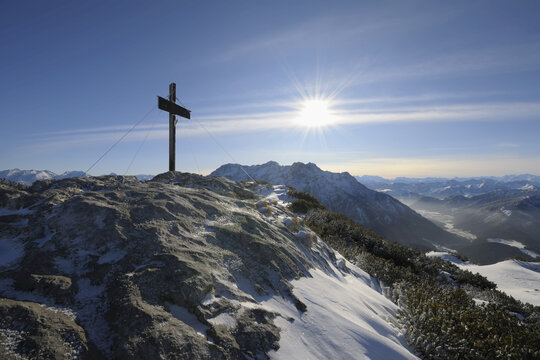Cross at Summit, Steinplatte, Waidring, Tyrol, Austria