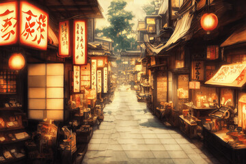 和風系背景の高解像度画像イラスト(AI generated image)