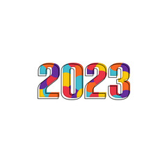 New Year 2023 colorful numbers perfect for posters, pamphlets, designs, and advertisements