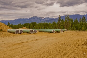 Gas pipelines waiting to be installed.