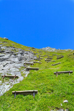Avalanche control at Kaiser Franz Josefs Hohe in Grossglockner High Alpine Road in the Hohe Tauern National Park, Carinthia, Austria