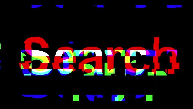 Search text on the screen glitch effect