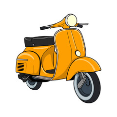 classic scooter illustration 