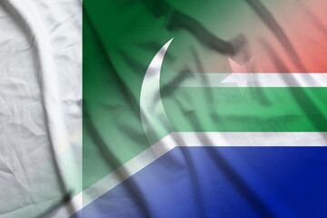 Pakistan and South Africa national flag transborder relations ZAF PAK