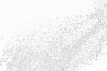 Photo image of falling down snow, heavy big small size snows. Freeze shot on black background isolated overlay. Fluffy White snowflakes splash cloud in mid air. Real Snow high speed shutter