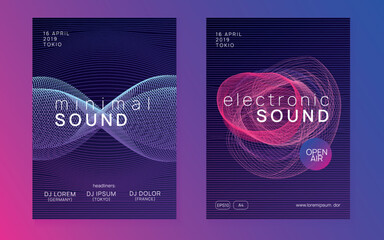 Neon electronic party flyer. Electro dance music. Techno fest event. Trance sound. Club dj poster.