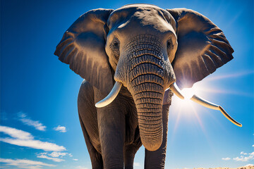 Obraz na płótnie Canvas Beautiful elephant outside in his prime