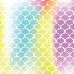 Mermaid scales background with holographic gradient.