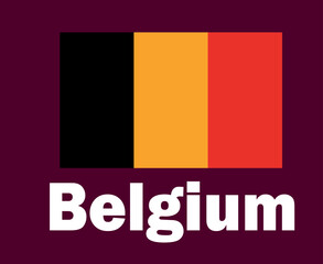 Belgium Flag Emblem With Names Symbol Design Europe football Final Vector European Countries Football Teams Illustration