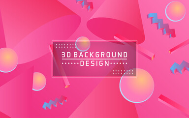 Colorful 3d Gradient geometric shape background