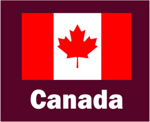 Canada Flag Emblem With Names Symbol Design North America football Final Vector North American Countries Football Teams Illustration