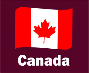 Fototapeta na wymiar Canada Flag Ribbon With Names Symbol Design North America football Final Vector North American Countries Football Teams Illustration