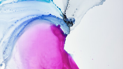 Alcohol ink. Abstract Ethereal Fluid. Violet