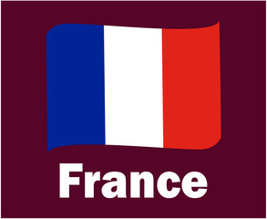 France Flag Ribbon With Names Symbol Design Europe football Final Vector European  Countries Football Teams Illustration