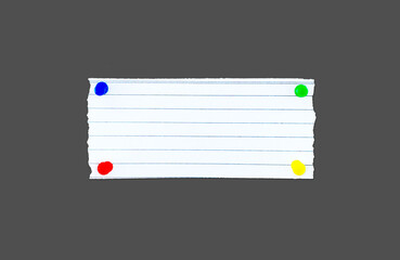 Image of colorful memo paper attached with pins