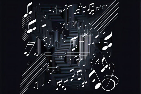 Music design, background, graphic. Generative AI