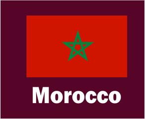 Morocco Flag Emblem With Names Symbol Design Africa football Final Vector African Countries Football Teams Illustration