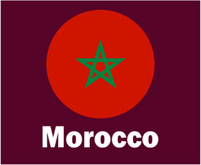 Morocco Flag With Names Symbol Design Africa football Final Vector African Countries Football Teams Illustration