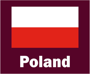 Poland Flag Emblem With Names Symbol Design Europe football Final Vector European Countries Football Teams Illustration