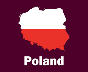 Poland Map Flag With Names Symbol Design Europe football Final Vector European Countries Football Teams Illustration