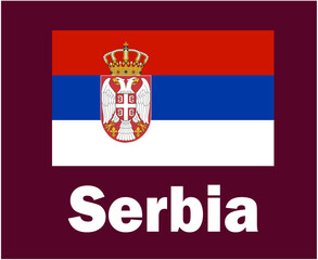 Fototapeta premium Serbia Flag Emblem With Names Symbol Design Europe football Final Vector European Countries Football Teams Illustration