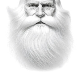 White lush beard and face Santa claus. Generative AI