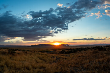 Sunset in the Desert at dusk