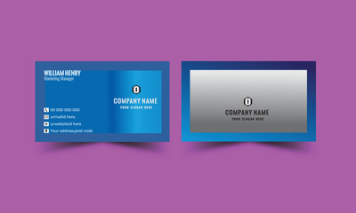 Creative modern name card and business card. Modern Business Card - Creative Set of modern business card print templates. Personal visiting card with company logo. Vector illustration. 