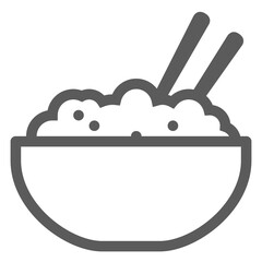 rice bowl vector outline style Editable strokes. Pixel perfect.