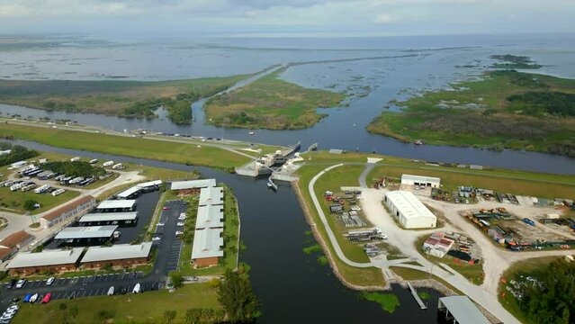 Lake Okeechobee dam locks Clewiston FL USA
