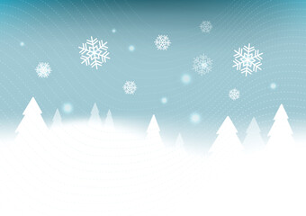 Naklejka na ściany i meble Winter_Snow_Christmas_Tree_Blue_Background