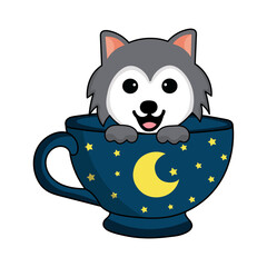 Dog Clipart,Dog in cup cartoon ,Cute clip art ,Clip Art for Personal and Commercial use, Digital clip art for Download