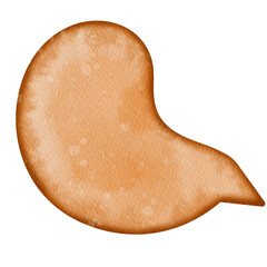 Watercolor brown Speech Bubble.