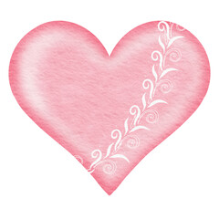 Watercolor Pink Heart.
