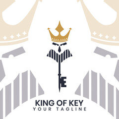 King of key logo vector illustration