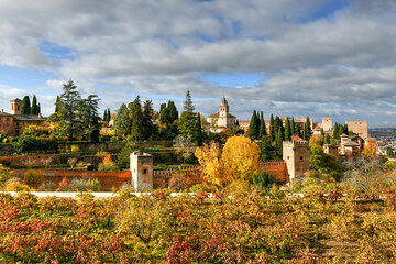 Fototapeta na wymiar Garden of Alhambra Palace - Granada, Spain