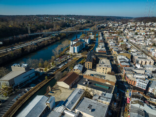 Fototapeta premium Aerial Drone of Manayunk 