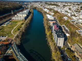 Obraz premium Aerial Drone of Manayunk 