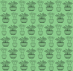 Organic decorative trendy home plants and tropical plants background pattern. Hand drawn seamless pattern. Hand drawn abstract leaves pattern. Plants background pattern.