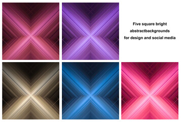 Fototapeta premium set of five colorful abstract backgrounds and wallpapers