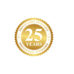 golden 25 years stamp illustration