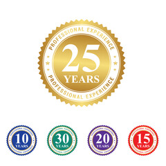 Golded sets of 25 years experience badge