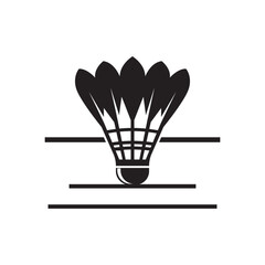 Fototapeta na wymiar shuttlecock and racket icon,logo illustration design